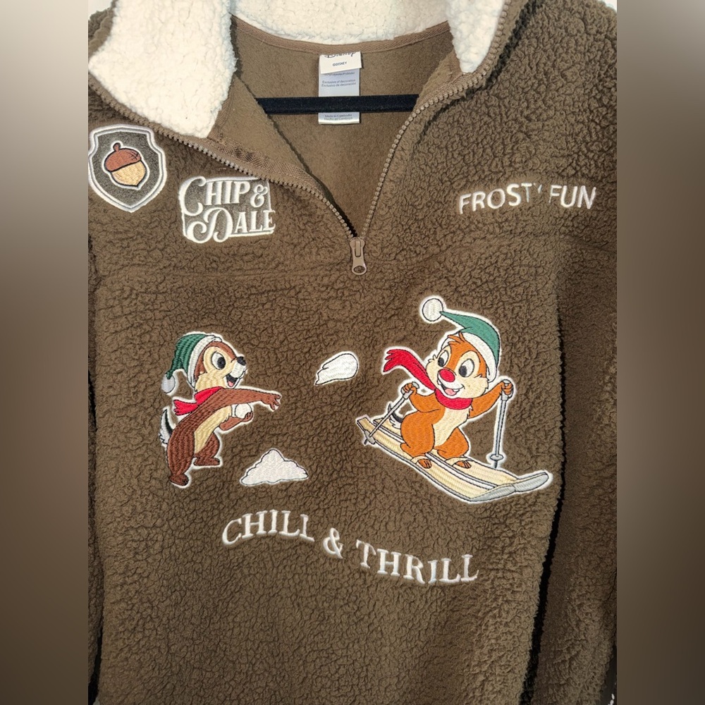 Disney Chip & Dale 'Chill & Thrill' Brown Sherpa Pullover - Picture 2 of 2